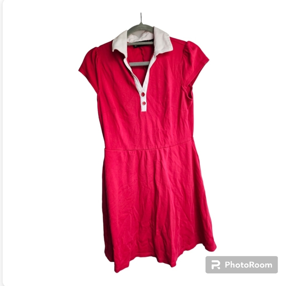 NY&C Medium Pink and White Women's Polo Dress